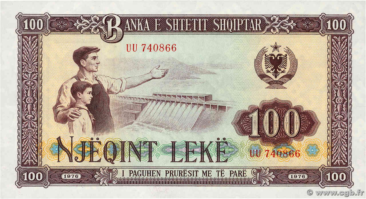 100 Leke ALBANIEN  1976 P.46 ST