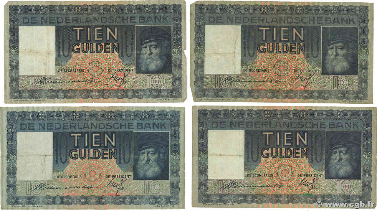 10 Gulden Lot PAYS-BAS  1933 p.049 B+