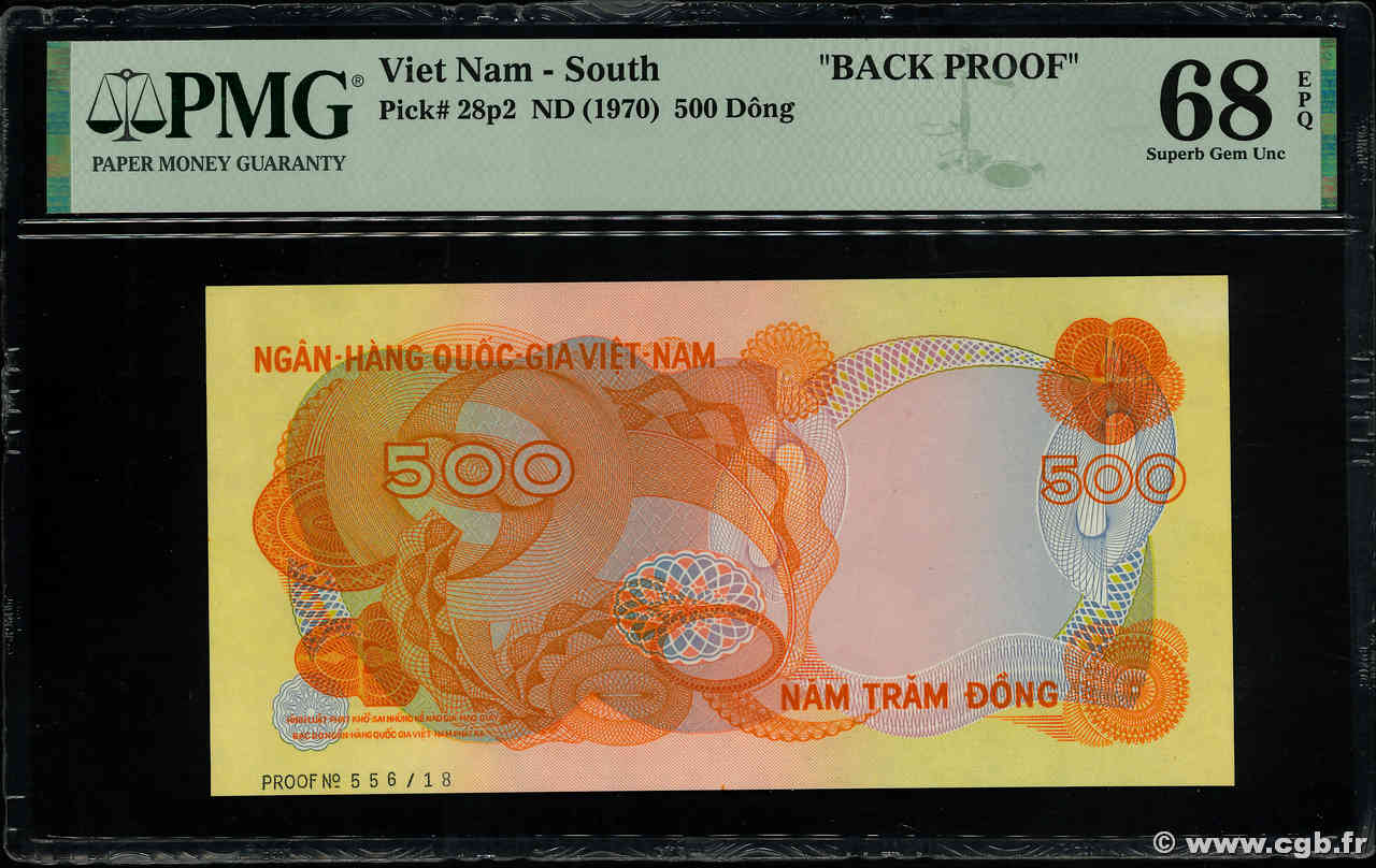 500 Dong Épreuve VIETNAM DEL SUR  1970 P.28p2 FDC