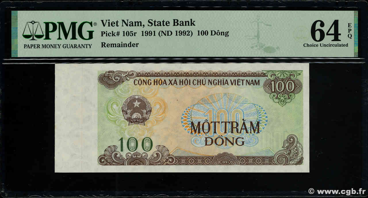 100 Dong Non émis VIET NAM   1991 P.105r pr.NEUF