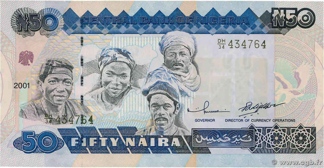 50 Naira NIGERIA  2001 P.27d pr.NEUF