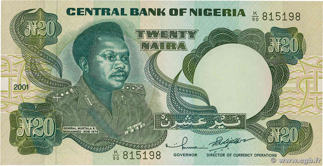 20 Naira NIGERIA  2001 P.26g pr.NEUF