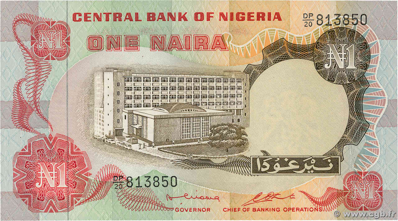 1 Naira NIGERIA  1973 P.15b SPL