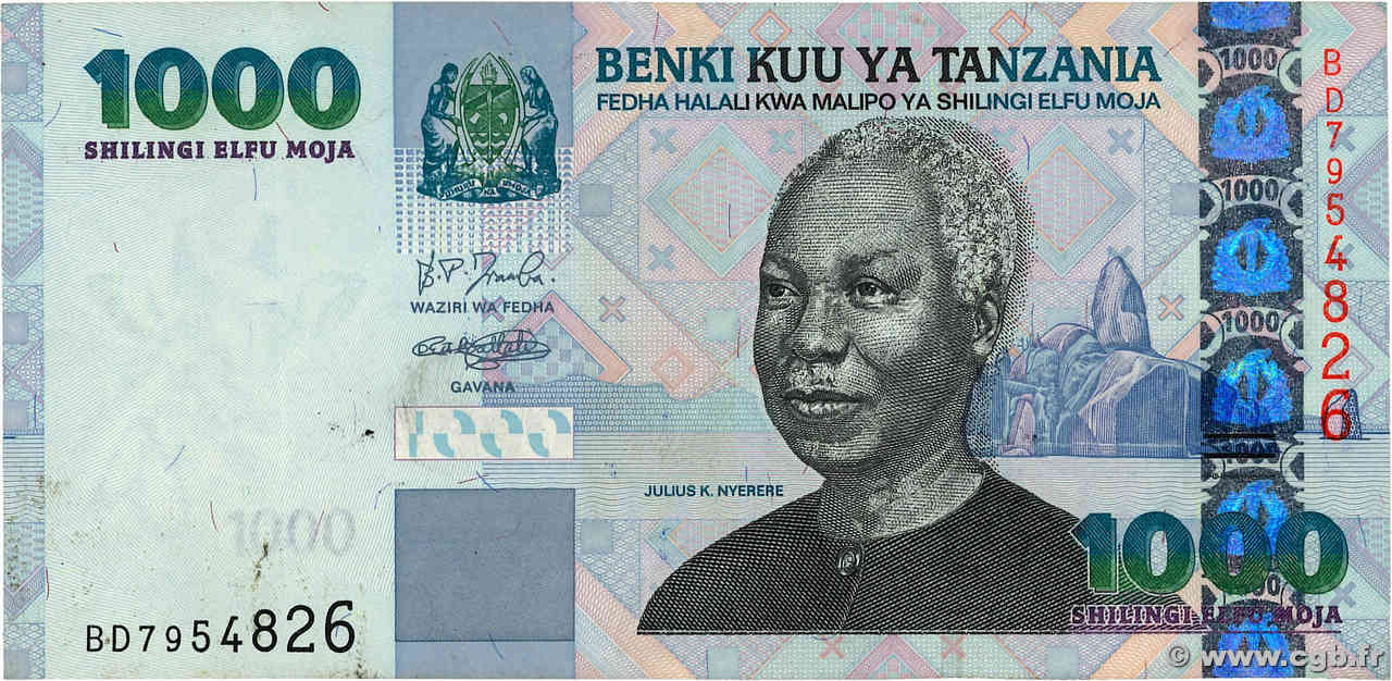 1000 Shilingi TANZANIE  2003 P.36a TTB