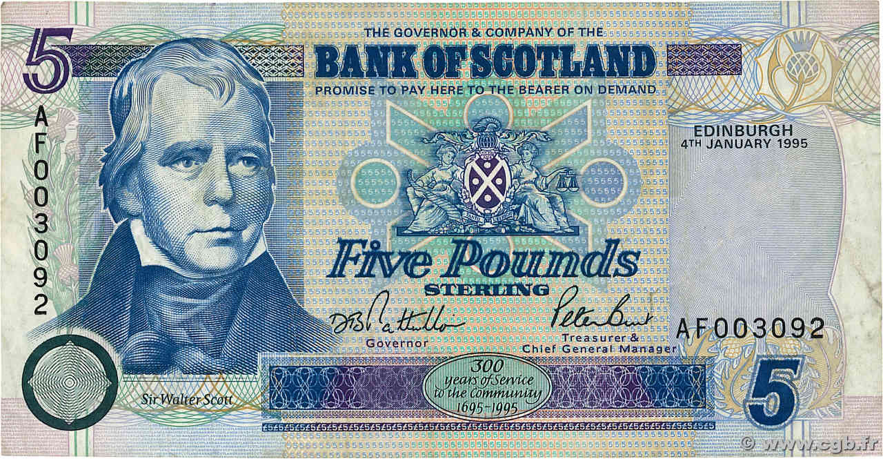 5 Pounds SCOTLAND  1995 P.119a MB