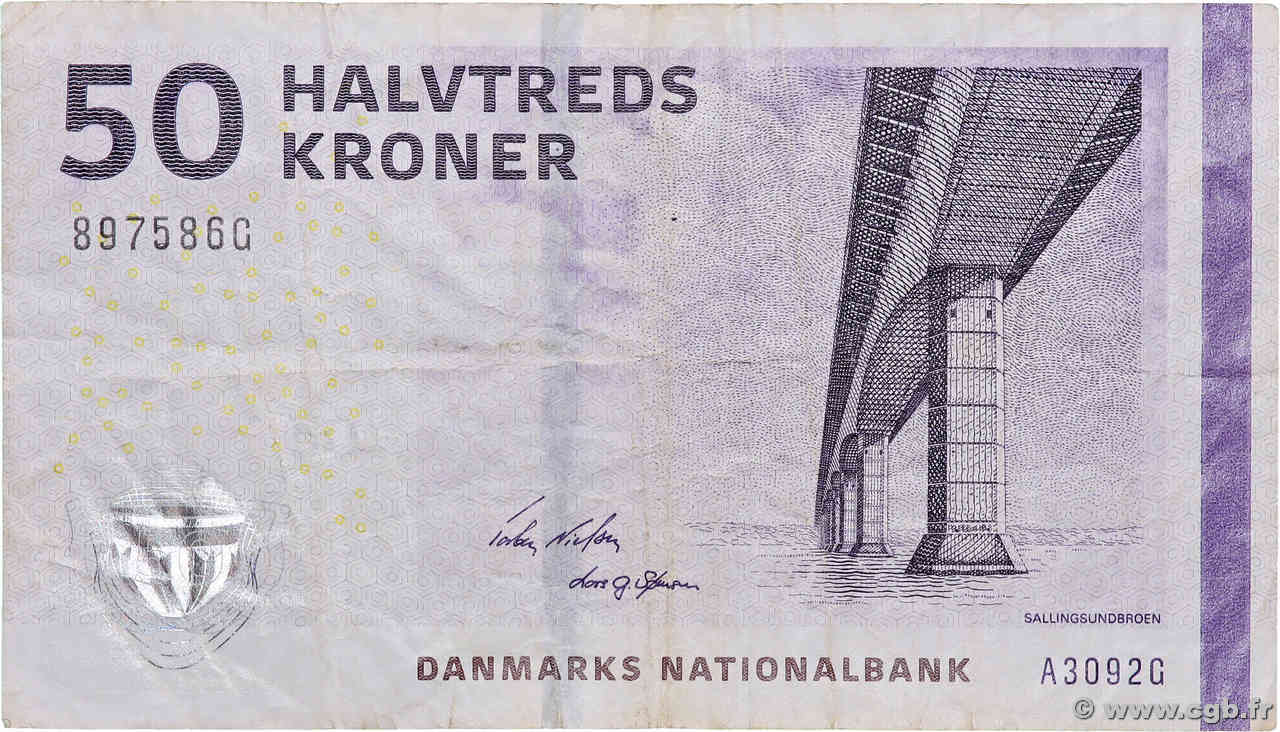 50 Kroner DANEMARK  2009 P.065a TB