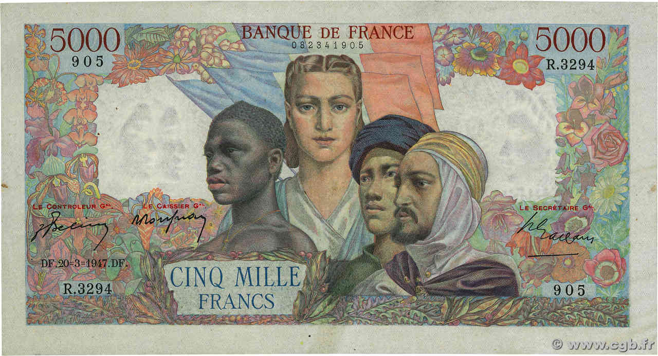 5000 Francs EMPIRE FRANÇAIS FRANCE  1947 F.47.59 pr.TTB
