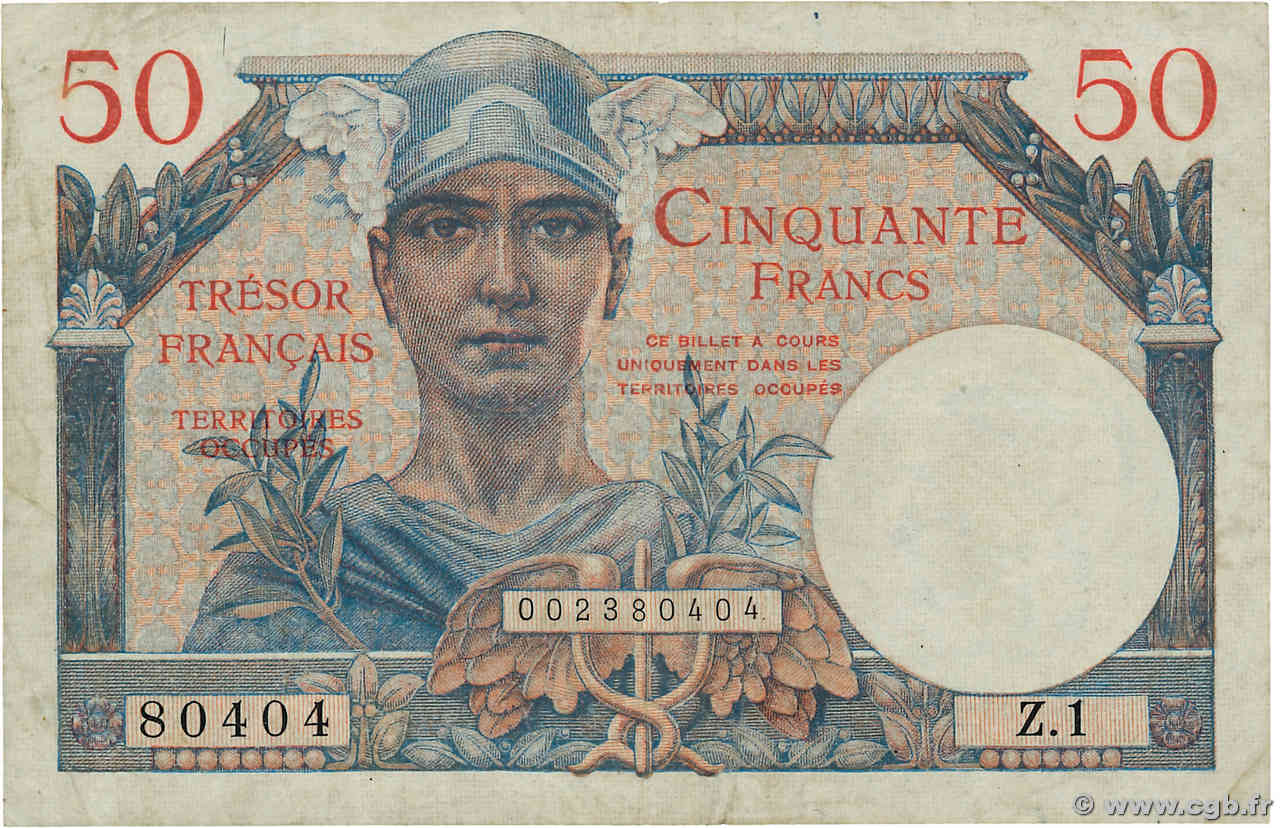 50 Francs TRÉSOR FRANÇAIS FRANCE  1947 VF.31.01 TB