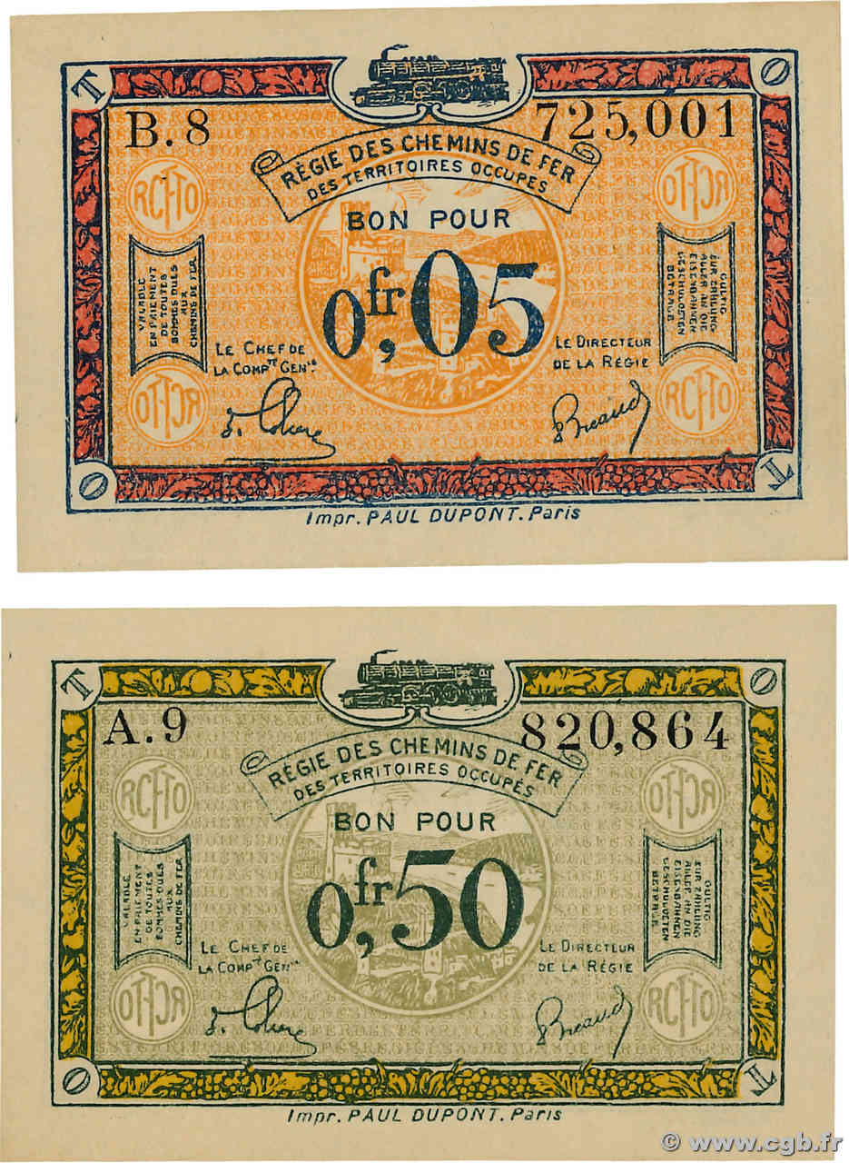 5 au 50 Centimes Lot FRANCE regionalism and miscellaneous  1918 JP.135.01 et JP.135.02 UNC