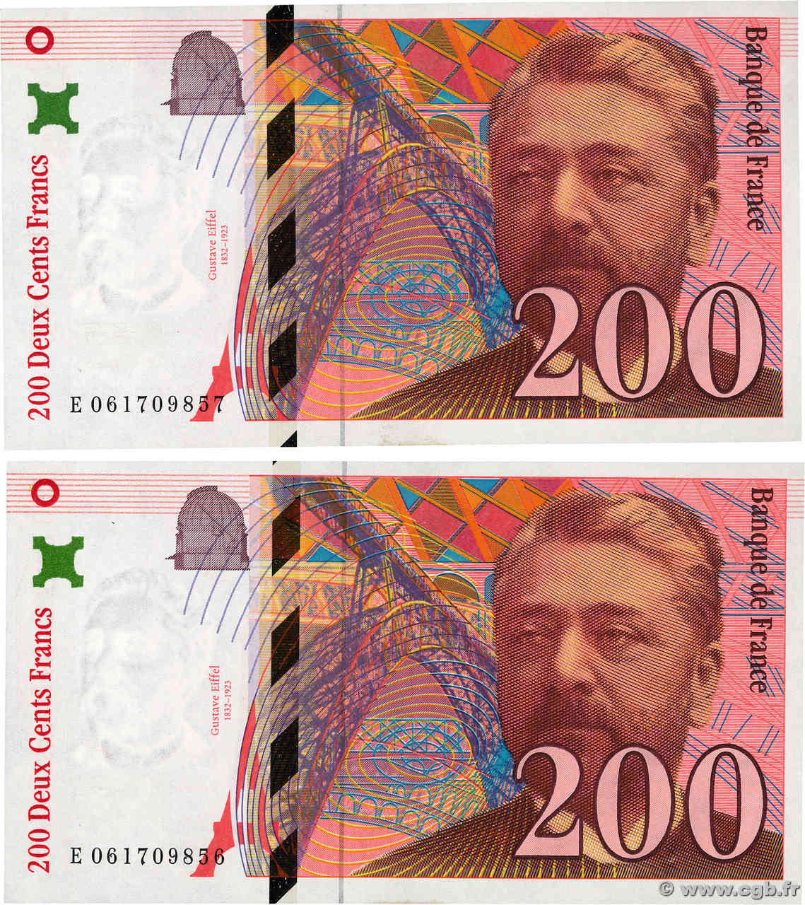 200 Francs EIFFEL Consécutifs FRANCE  1997 F.75.04b pr.NEUF