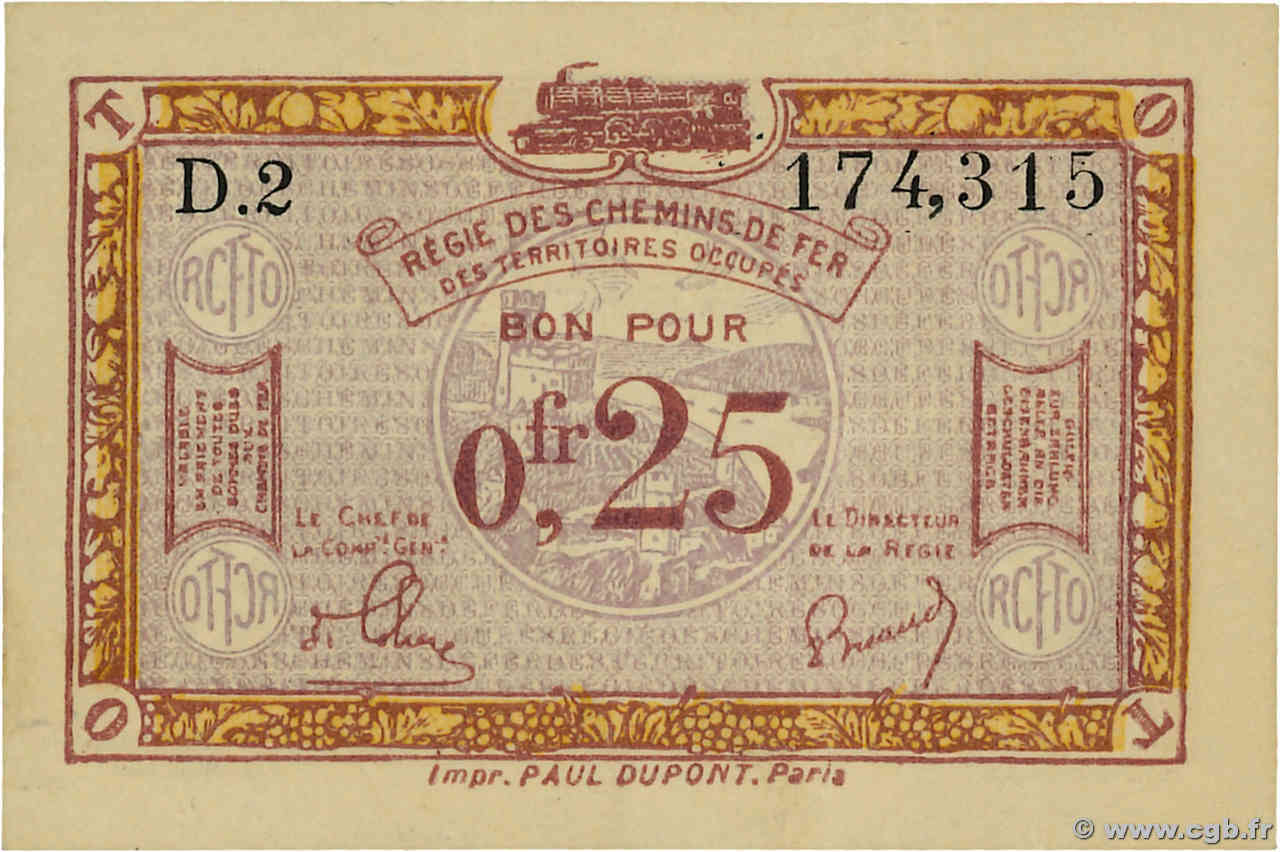 25 Centimes FRANCE régionalisme et divers  1918 JP.135.03 SUP