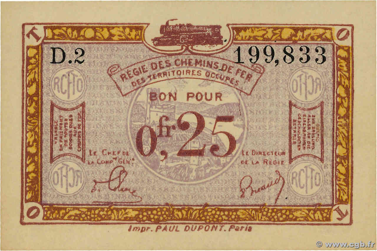 25 Centimes Grand numéro FRANCE régionalisme et divers  1918 JP.135.03 SPL+