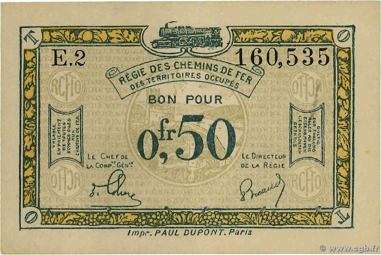 50 Centimes FRANCE régionalisme et divers  1918 JP.135.04 SUP+