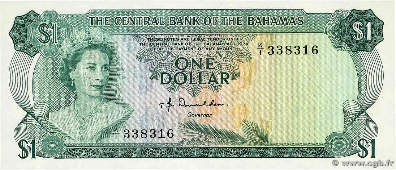 1 Dollar BAHAMAS  1974 P.35a UNC