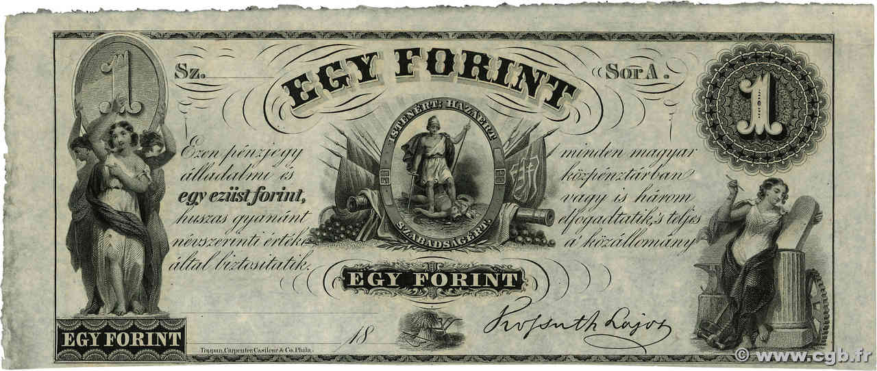1 Forint Non émis HONGRIE  1852 PS.141r1 NEUF
