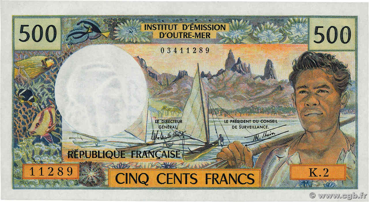 500 Francs TAHITI  1982 P.25b2 UNC