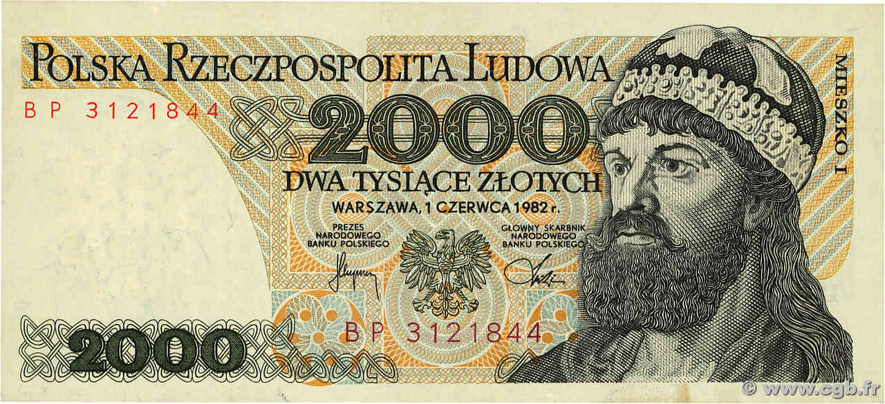 2000 Zlotych POLOGNE  1982 P.147c TTB
