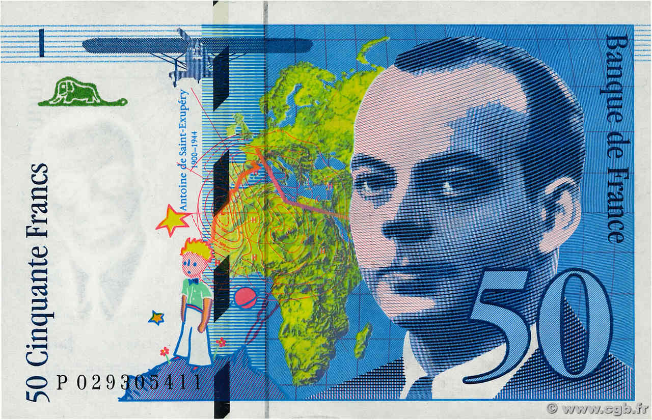 50 Francs SAINT-EXUPÉRY modifié FRANCE  1996 F.73.02 pr.SPL