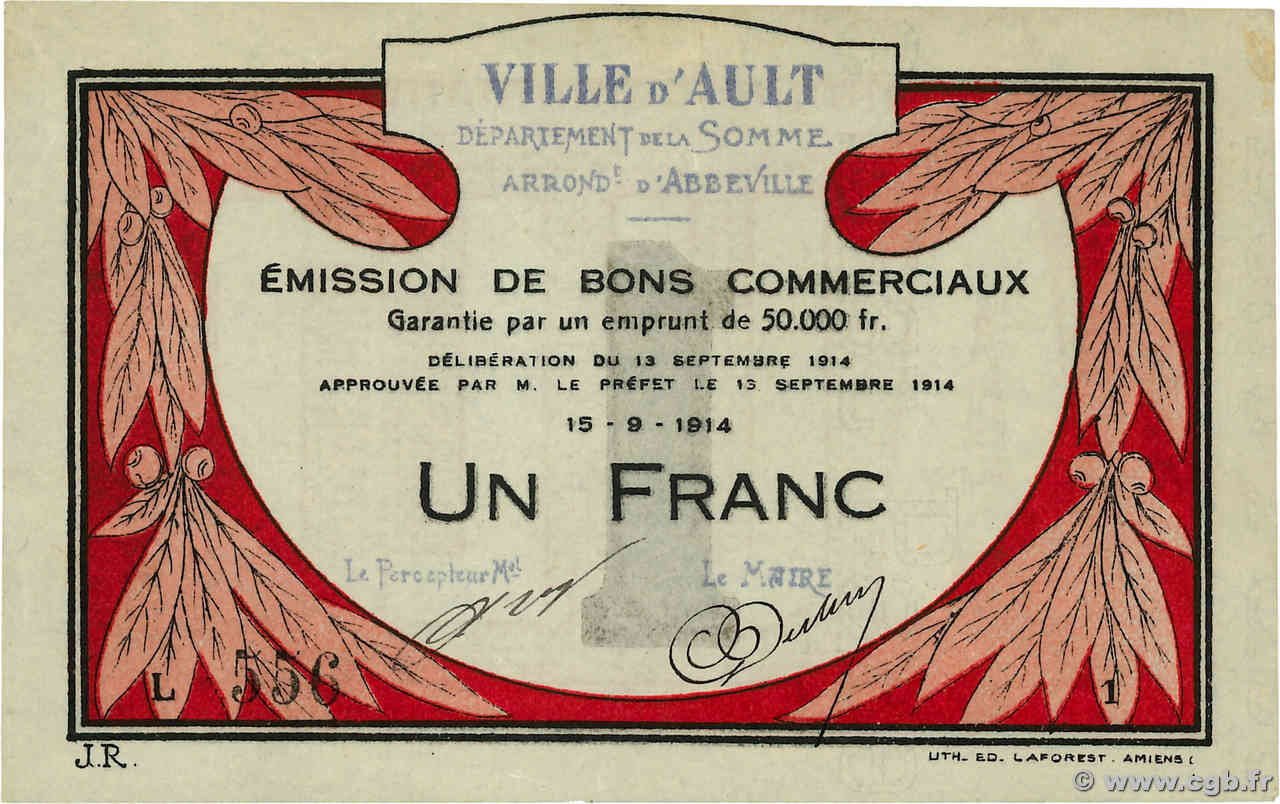 1 Franc FRANCE régionalisme et divers Ault 1914 JP.80-005 SUP