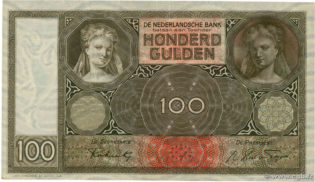 100 Gulden PAESI BASSI  1942 P.051 BB