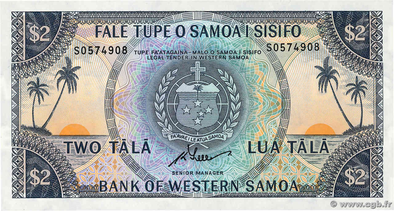 2 Tala SAMOA  2020 P.17cCS  UNC
