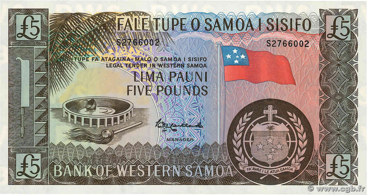 5 Pounds SAMOA  2020 P.15CS UNC