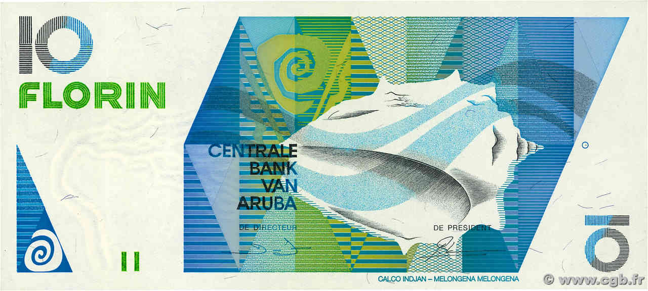 10 Florin ARUBA  1990 P.07 ST