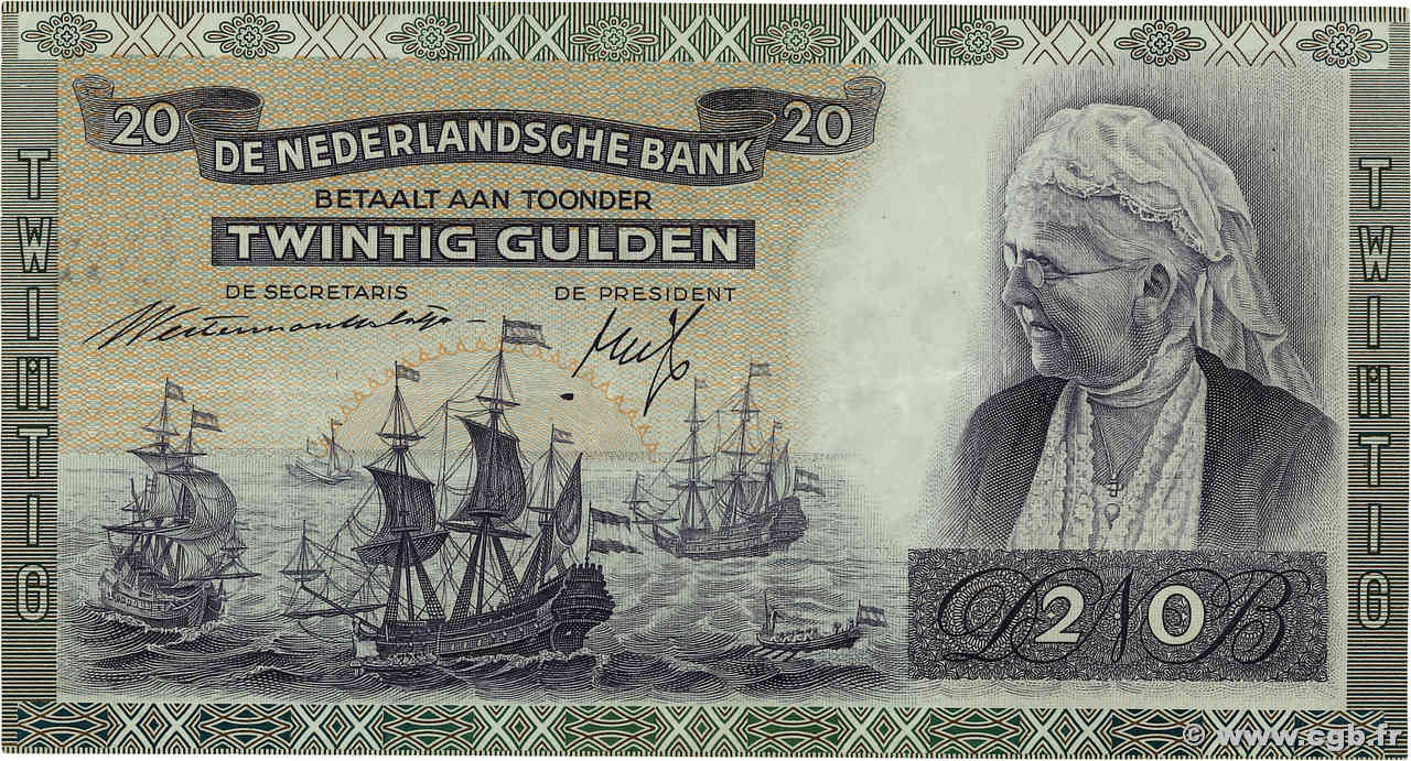 20 Gulden NETHERLANDS  1941 P.054 VF