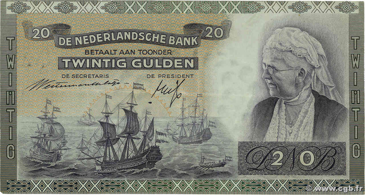 20 Gulden PAíSES BAJOS  1941 P.054 MBC