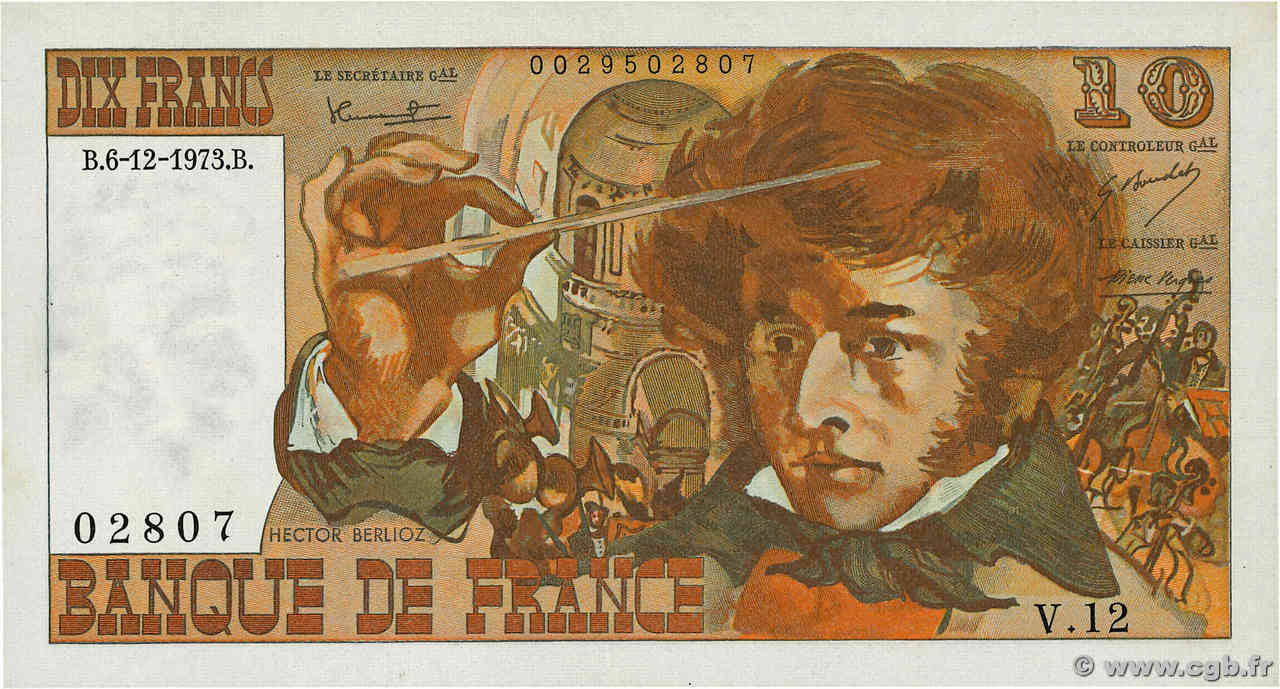 10 Francs BERLIOZ FRANCIA  1973 F.63.02 SC