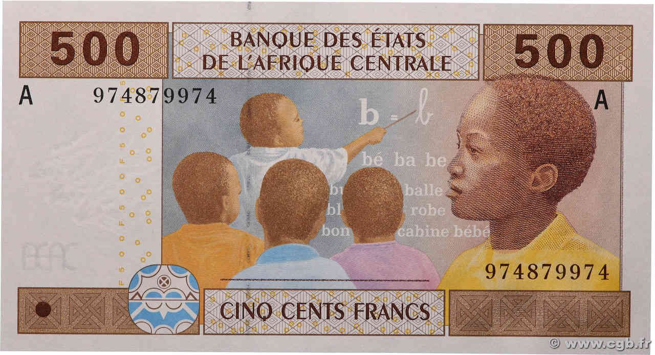 500 Francs STATI DI L  AFRICA CENTRALE  2002 P.406Ad FDC