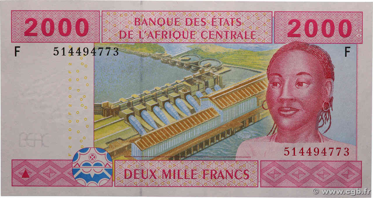 2000 Francs STATI DI L  AFRICA CENTRALE  2002 P.508Fd q.FDC