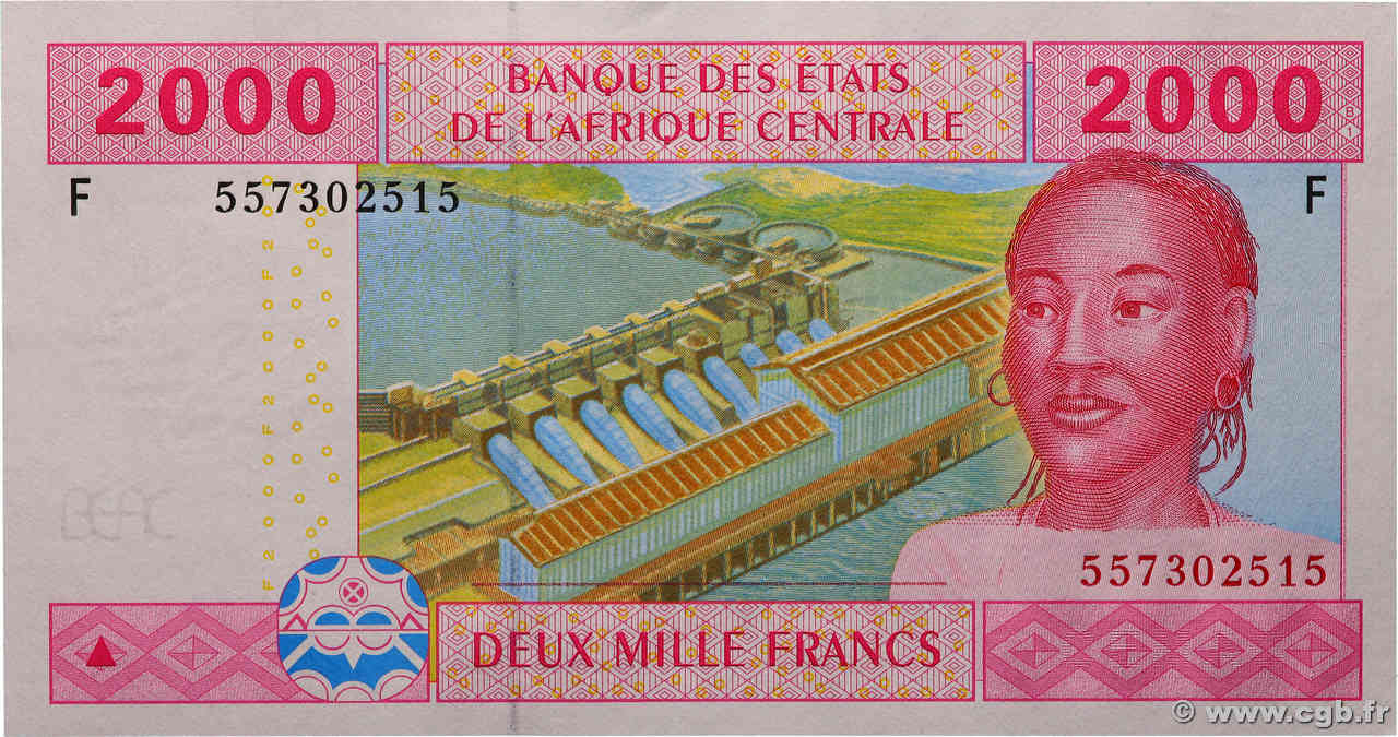 2000 Francs STATI DI L  AFRICA CENTRALE  2002 P.508Fd q.FDC