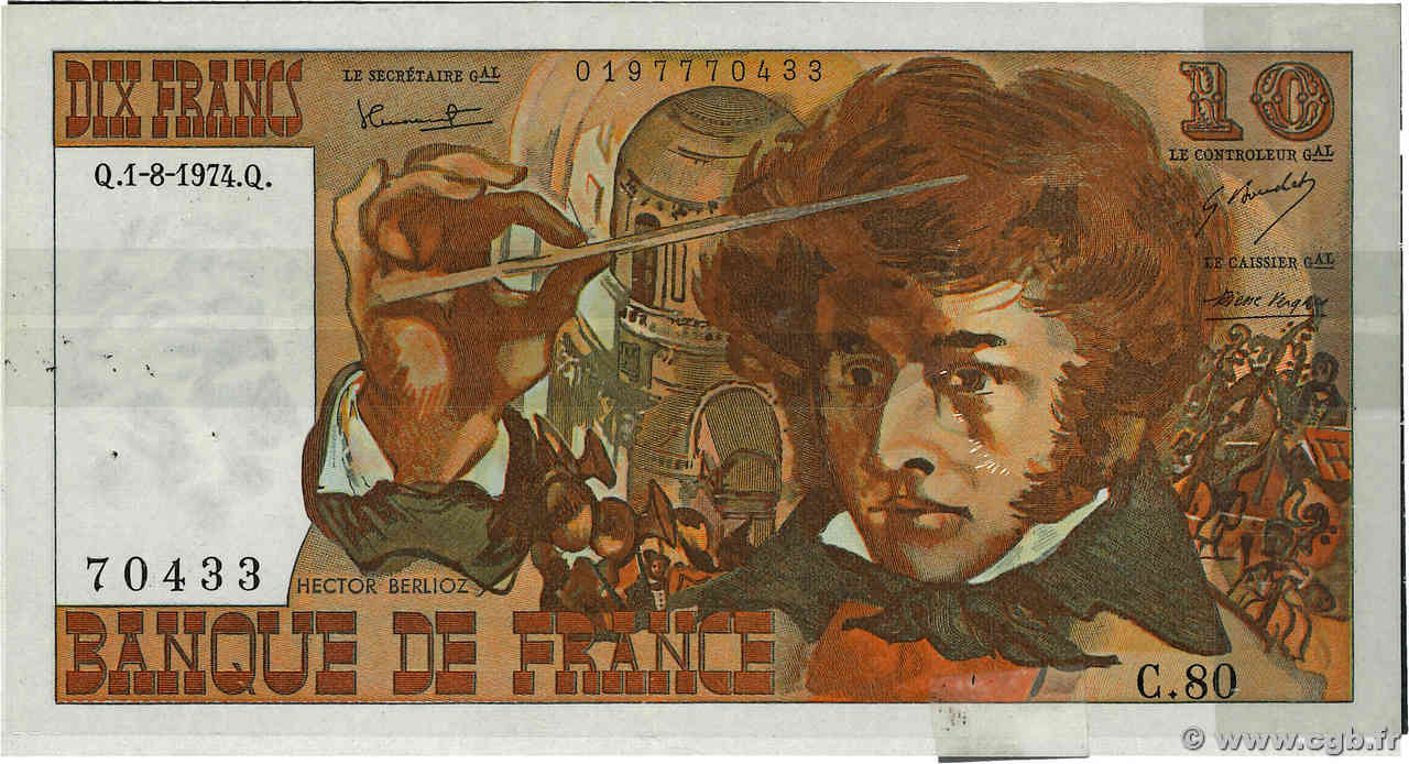 10 Francs BERLIOZ Publicitaire FRANCE  1974 F.63.06 SUP+