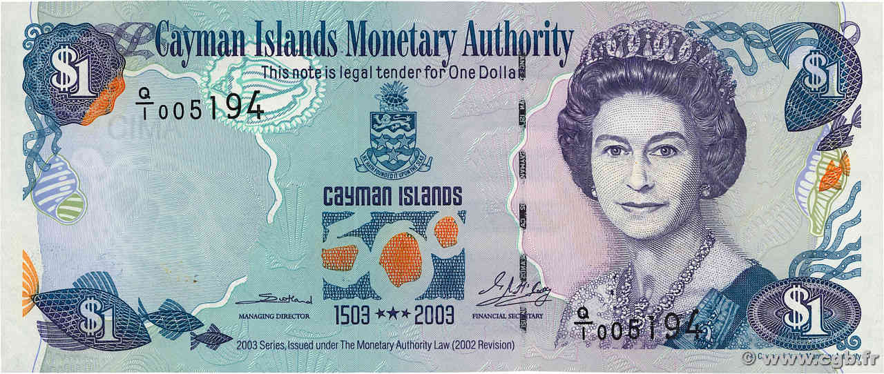 1 Dollar Commémoratif ISLAS CAIMáN  2003 P.30a FDC