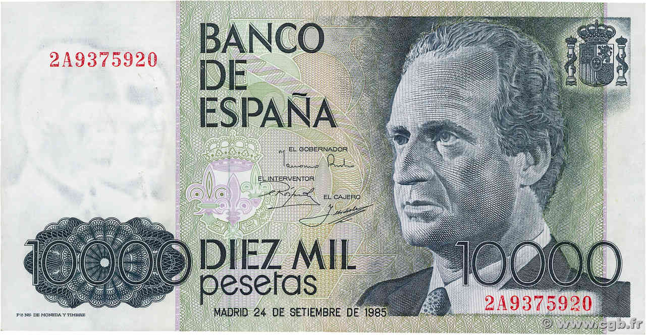 10000 Pesetas ESPAGNE  1985 P.161 SUP