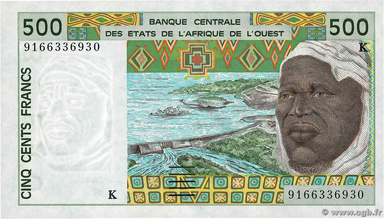 500 Francs WEST AFRICAN STATES  1991 P.710Ka UNC-