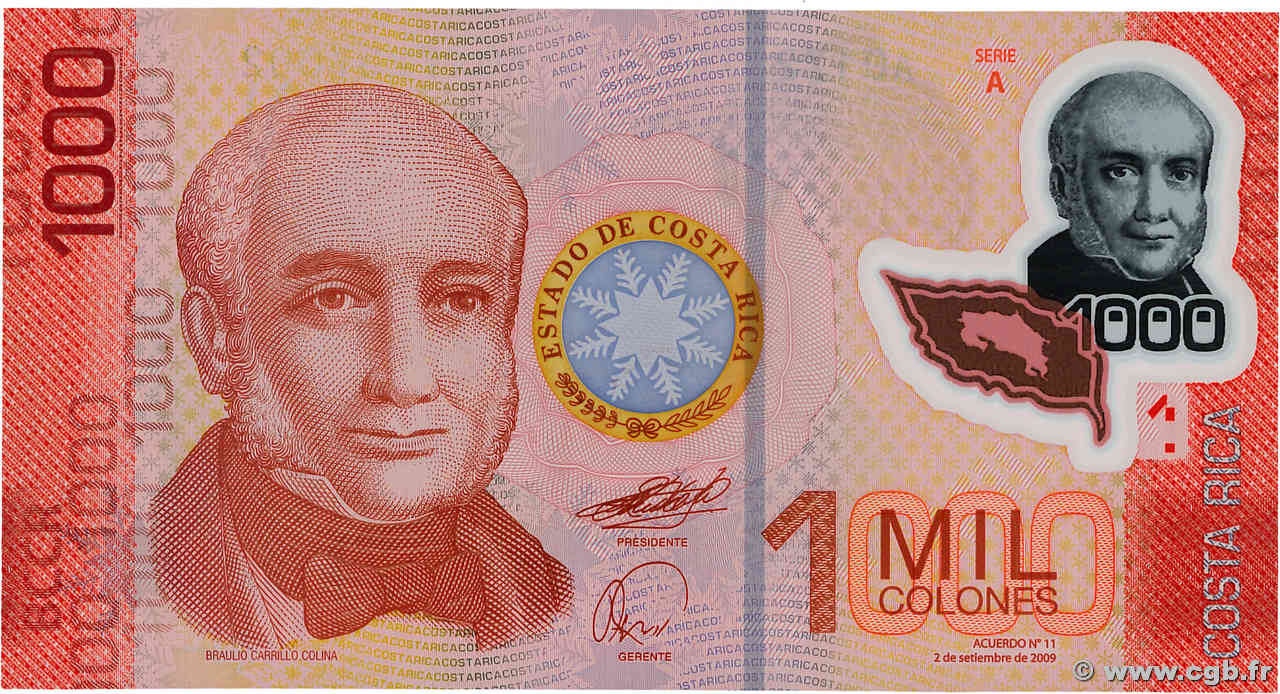 1000 Colones COSTA RICA  2009 P.274a ST