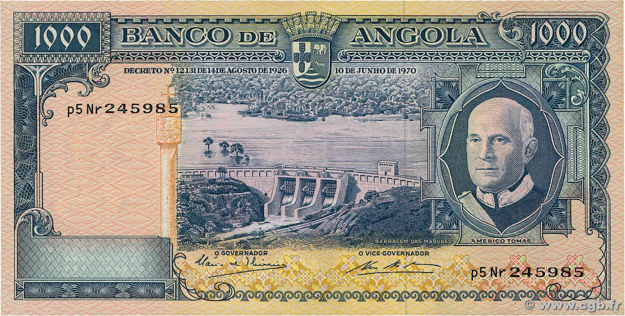 1000 Escudos ANGOLA  1970 P.098 ST