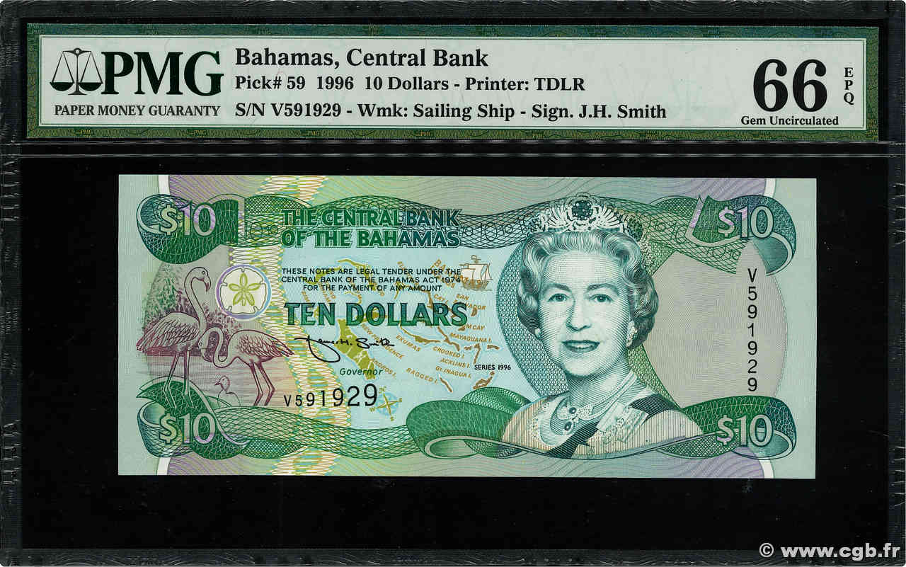 10 Dollars BAHAMAS  1996 P.59a FDC