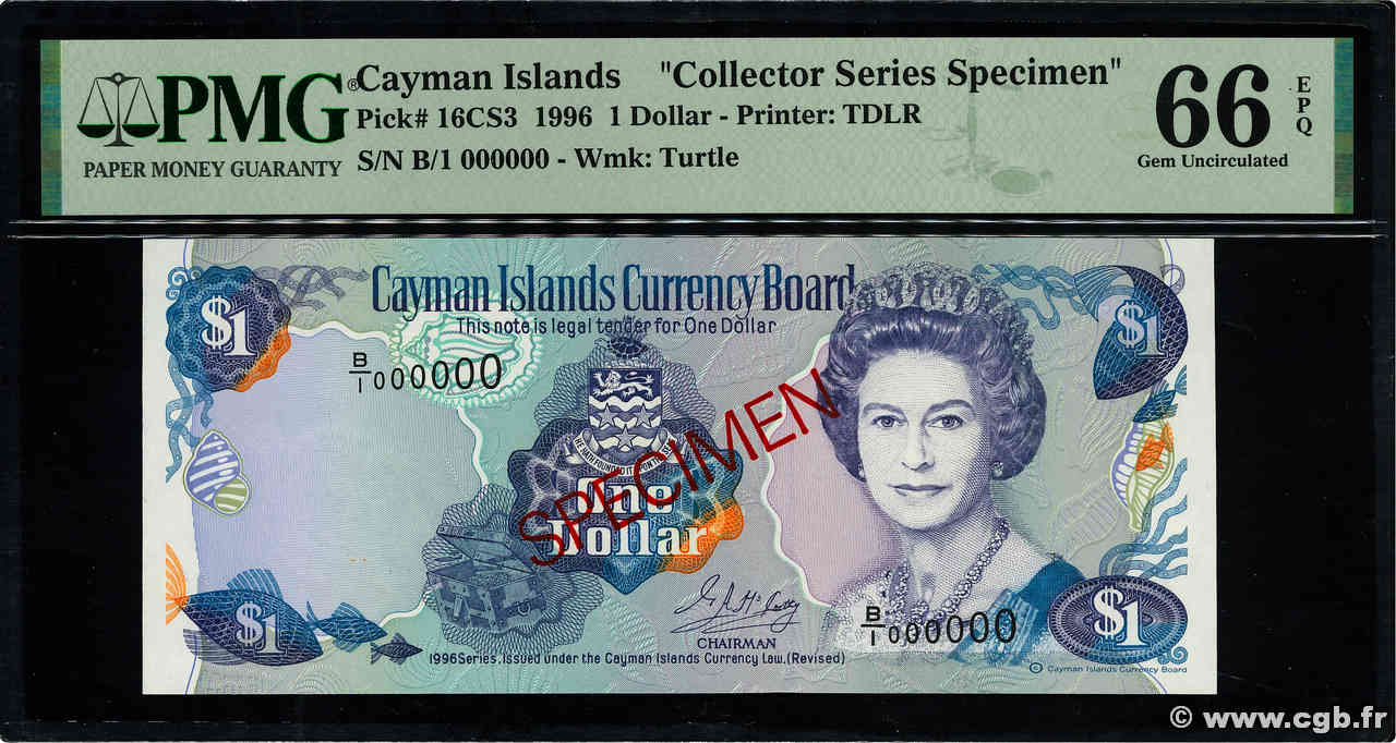 1 Dollar Spécimen ISOLE CAYMAN  1996 P.16CS3 FDC