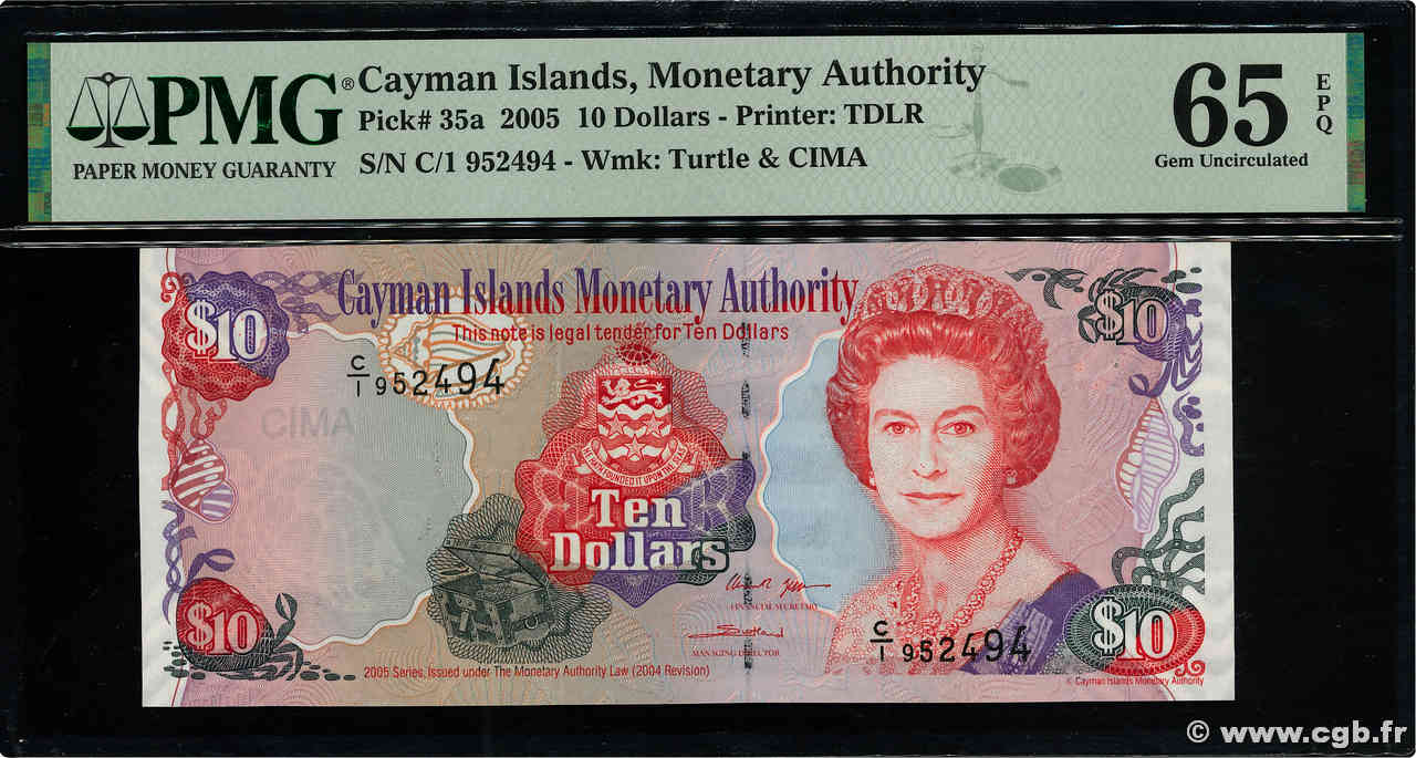 10 Dollars CAYMAN ISLANDS  2005 P.35a UNC