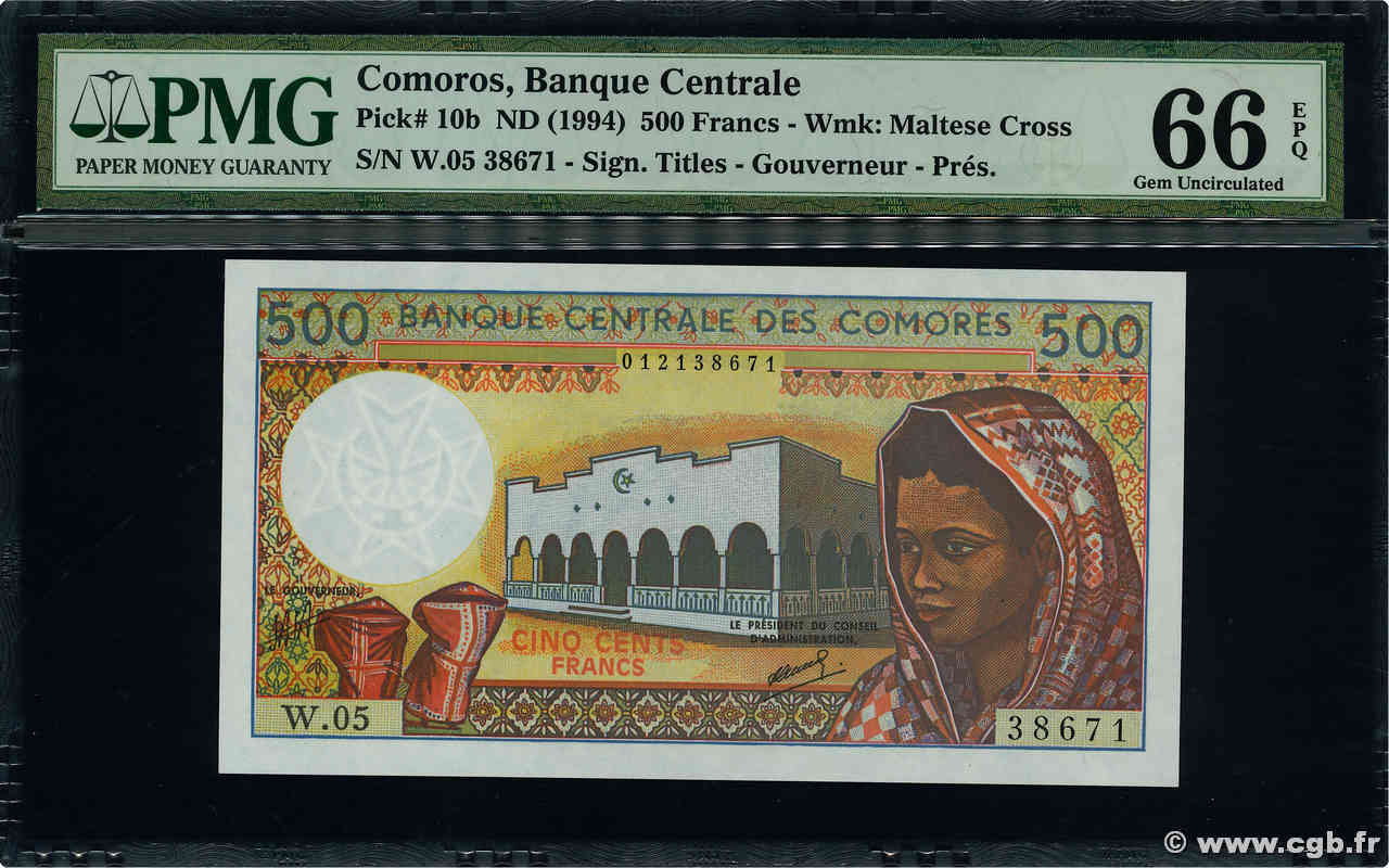 500 Francs KOMOREN  1994 P.10b ST