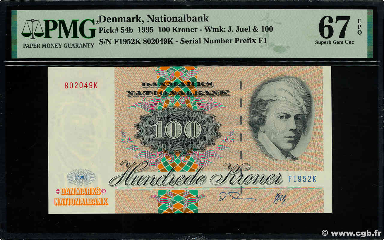 100 Kroner DANEMARK  1995 P.054b NEUF