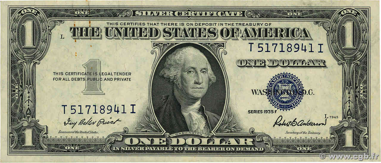 1 Dollar ÉTATS-UNIS D AMÉRIQUE  1935 P.416D2f TTB