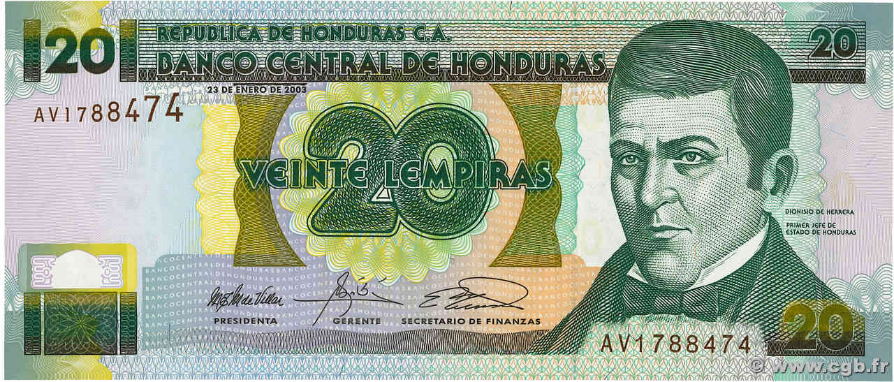 20 Lempiras HONDURAS  2001 P.087a NEUF