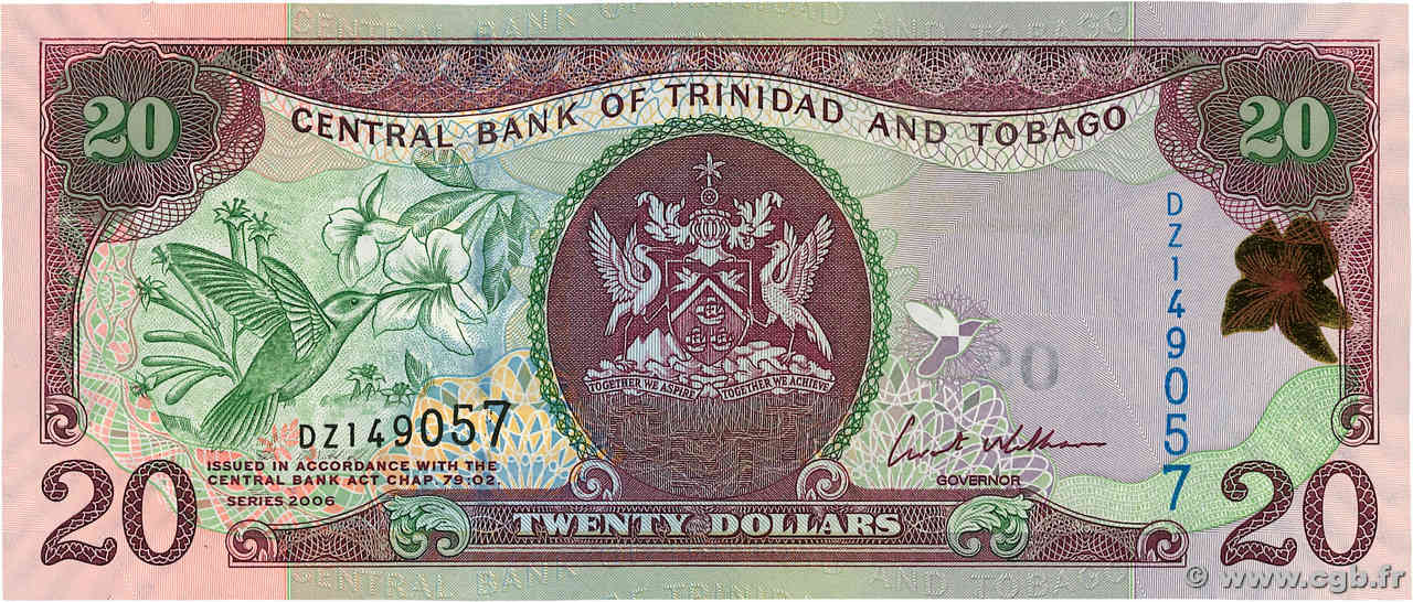 20 Dollars TRINIDAD UND TOBAGO  2006 P.49a fST+