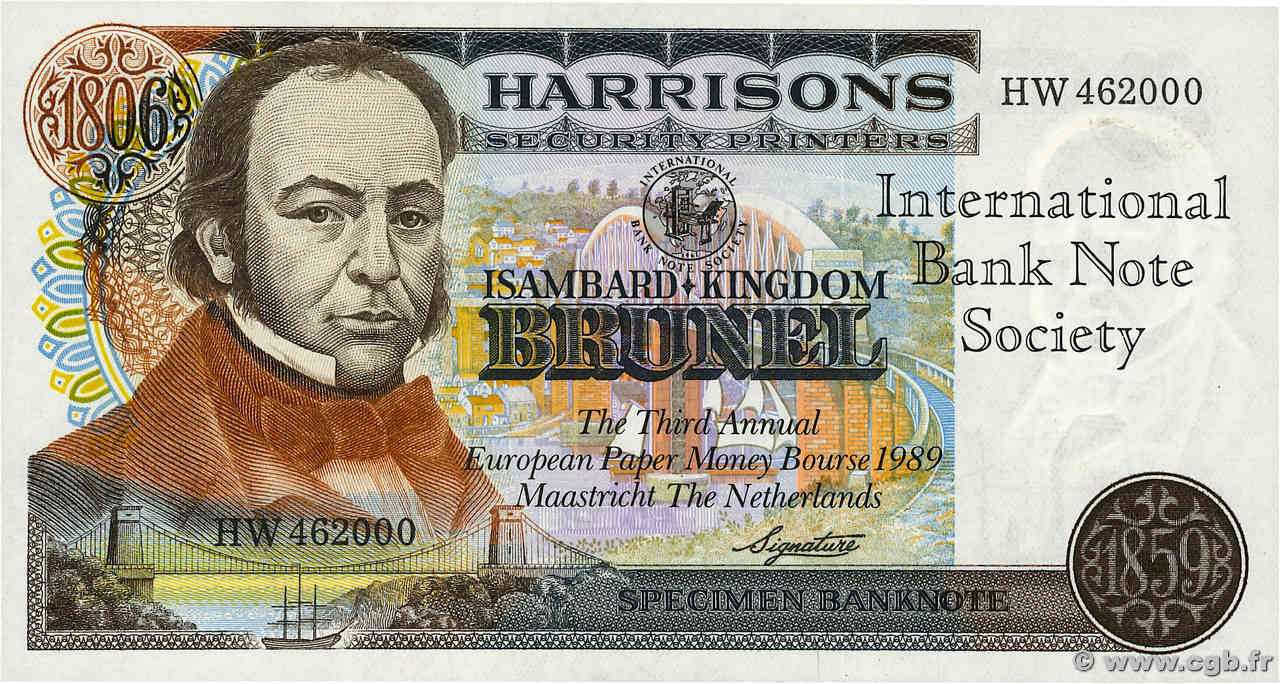 1806 Isambard - Kingdom Brunel Spécimen ANGLETERRE  1989 P.- NEUF