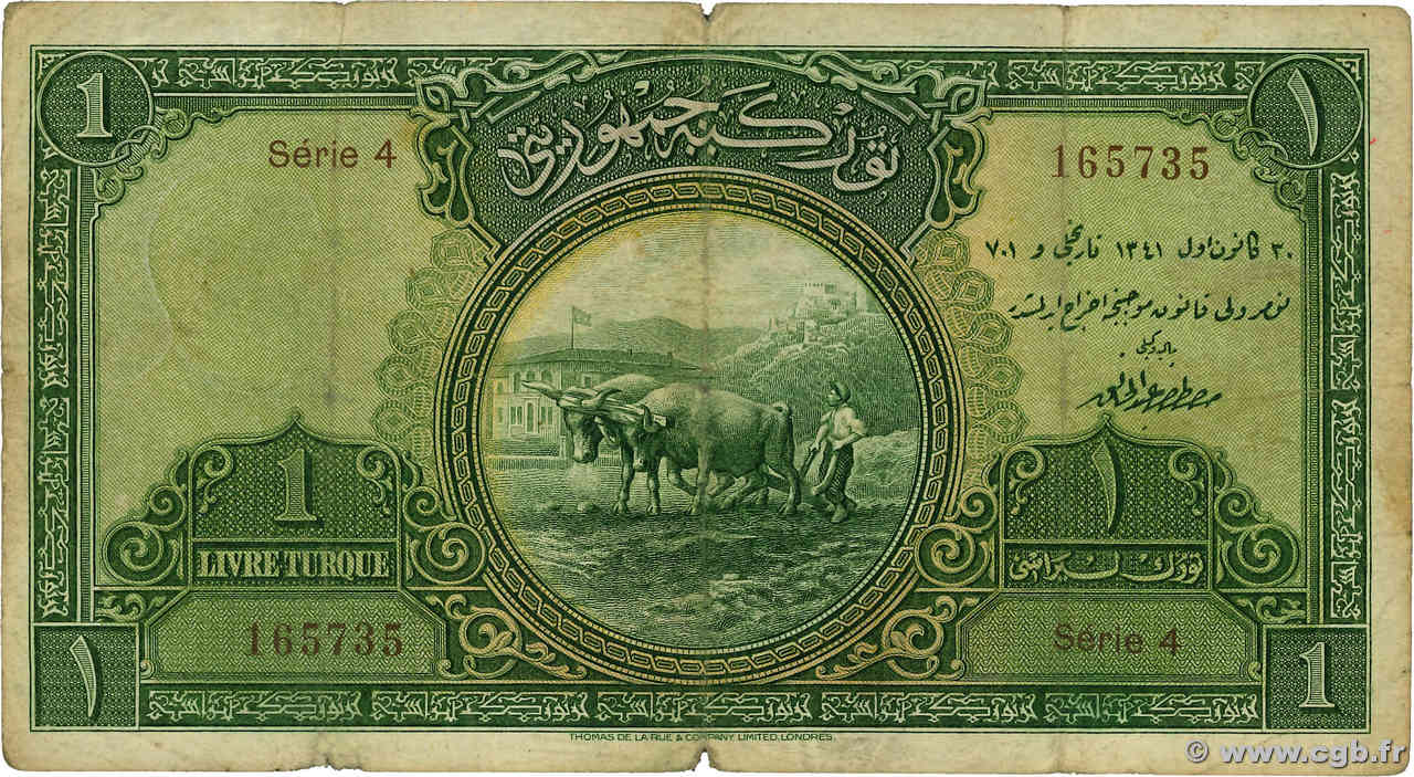 1 Livre TURCHIA  1926 P.119a q.MB