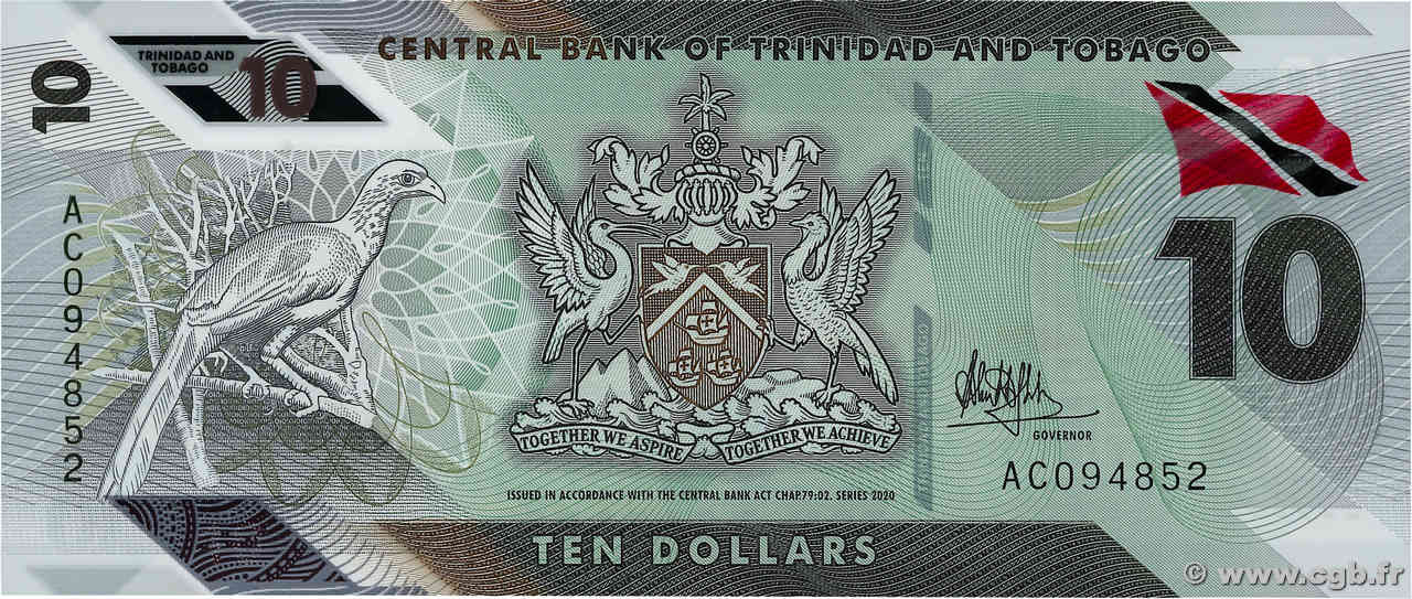 10 Dollars TRINIDAD et TOBAGO  2020 P.62 NEUF